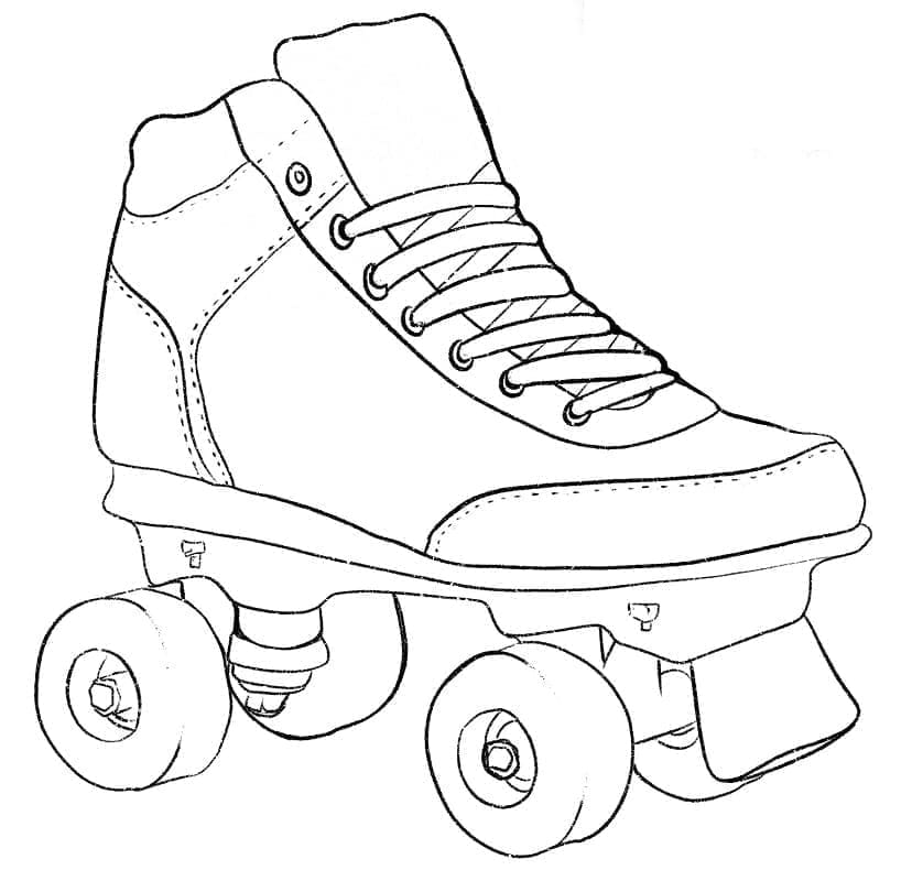 Desenho de Patins Grátis para Colorir e Pintar
