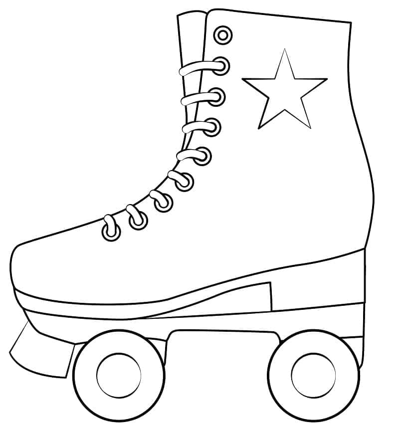Desenho de Patins Imprimivel Grátis para Crianças para Colorir e Pintar