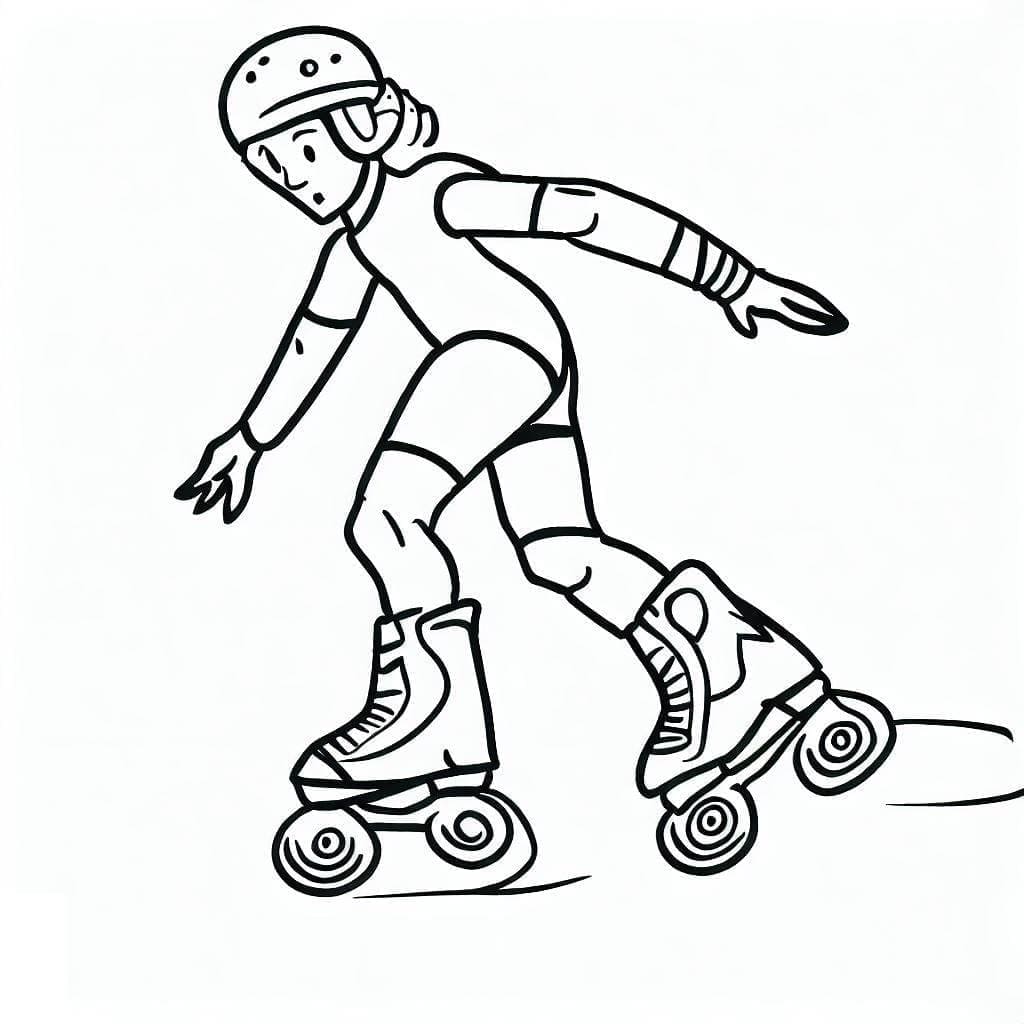Desenho de Patins Imprimivel Grátis para Colorir e Pintar