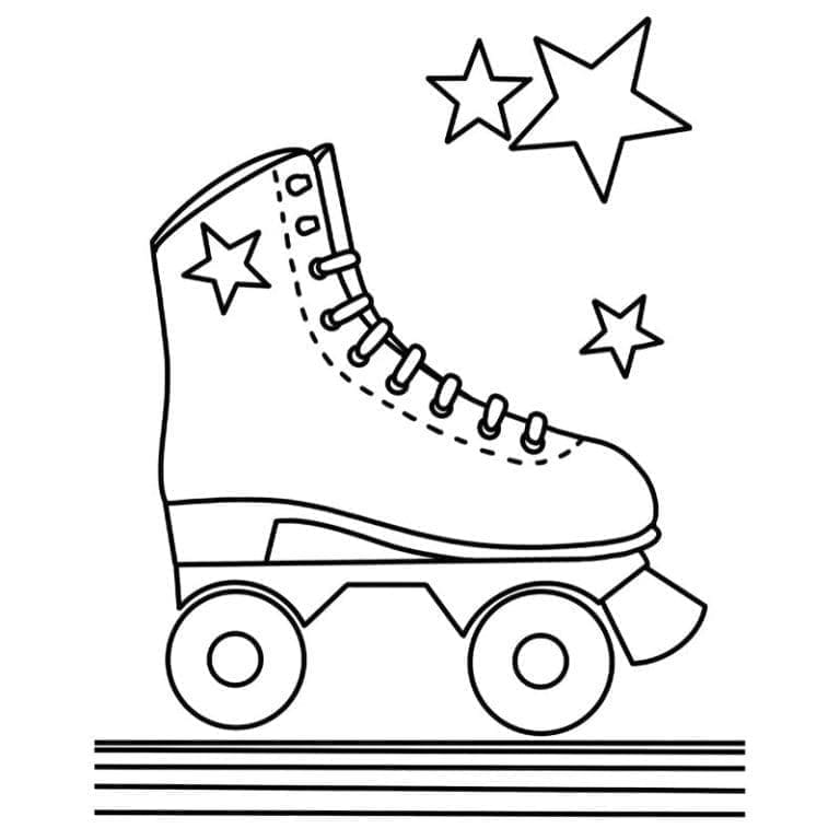 Desenho de Patins para Crianças de 1 Ano para Colorir e Pintar