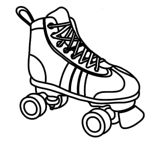 Desenho de Patins para Crianças de 4 Ano para Colorir e Pintar