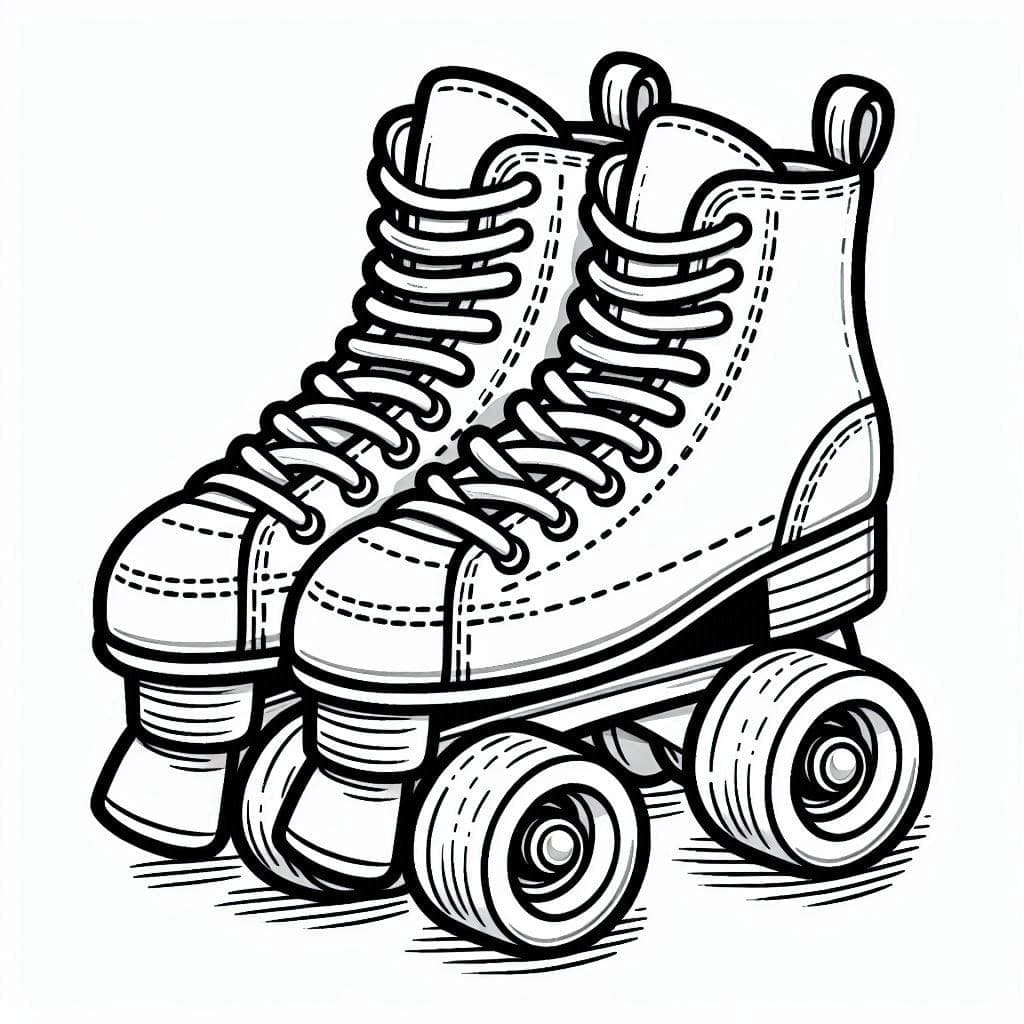 Desenho de Patins para Crianças para Colorir e Pintar
