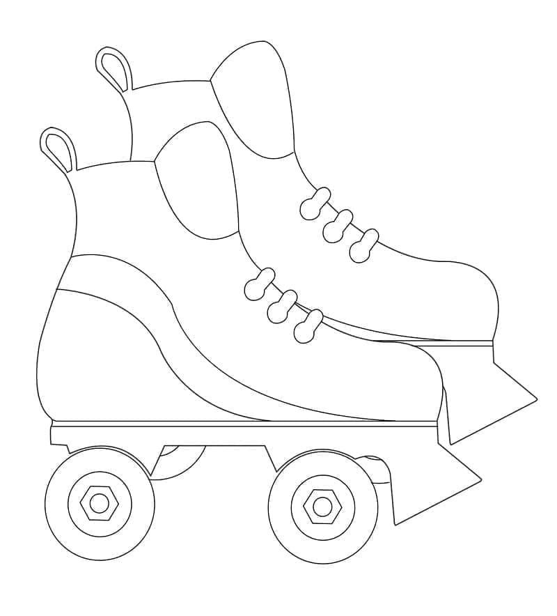 Desenho de Patins Simples para Colorir e Pintar