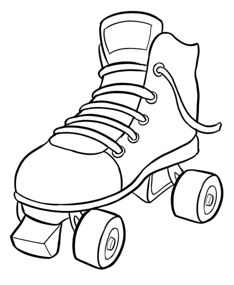 Desenho de Pintura de Patins para Colorir e Pintar