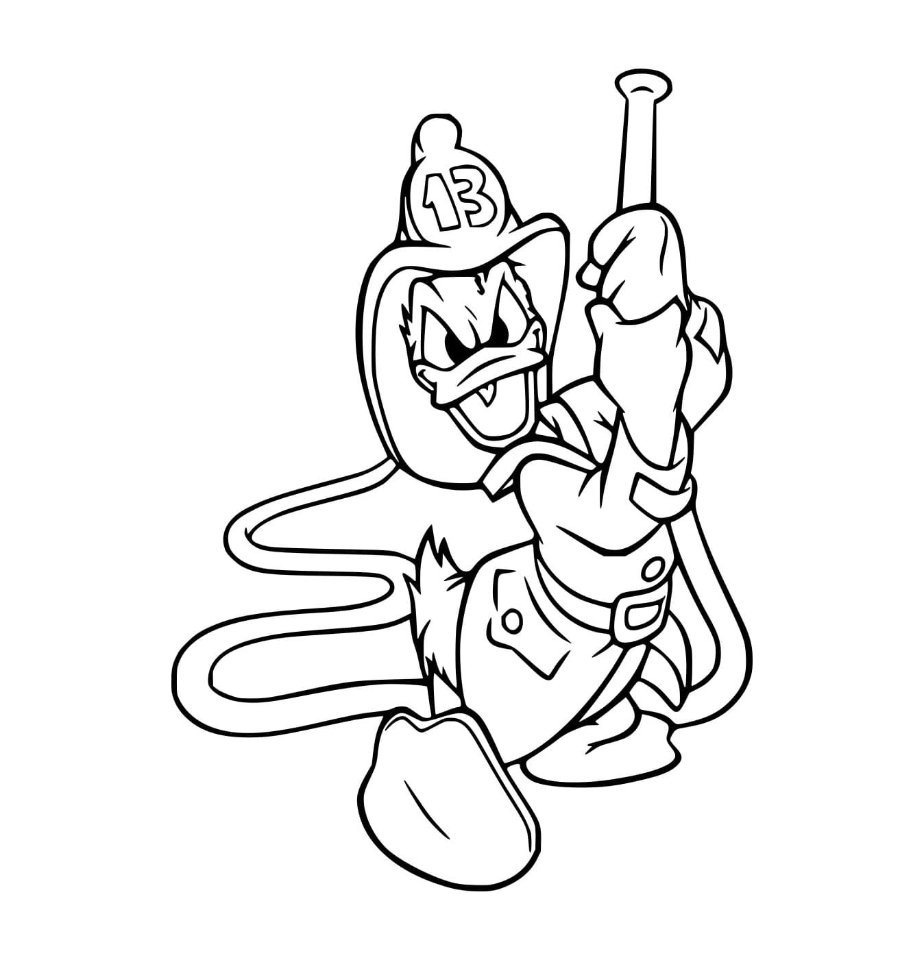 Desenho de Bombeiro Pato Donald para Colorir e Pintar