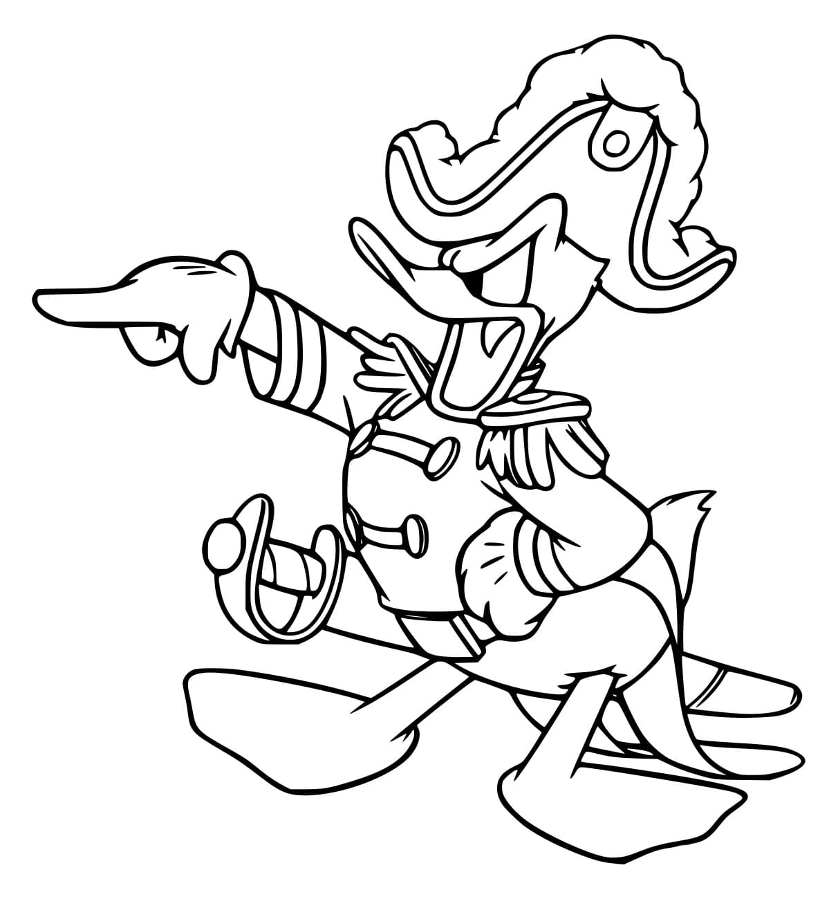 Desenho de Donald com uma Espada para Colorir e Pintar