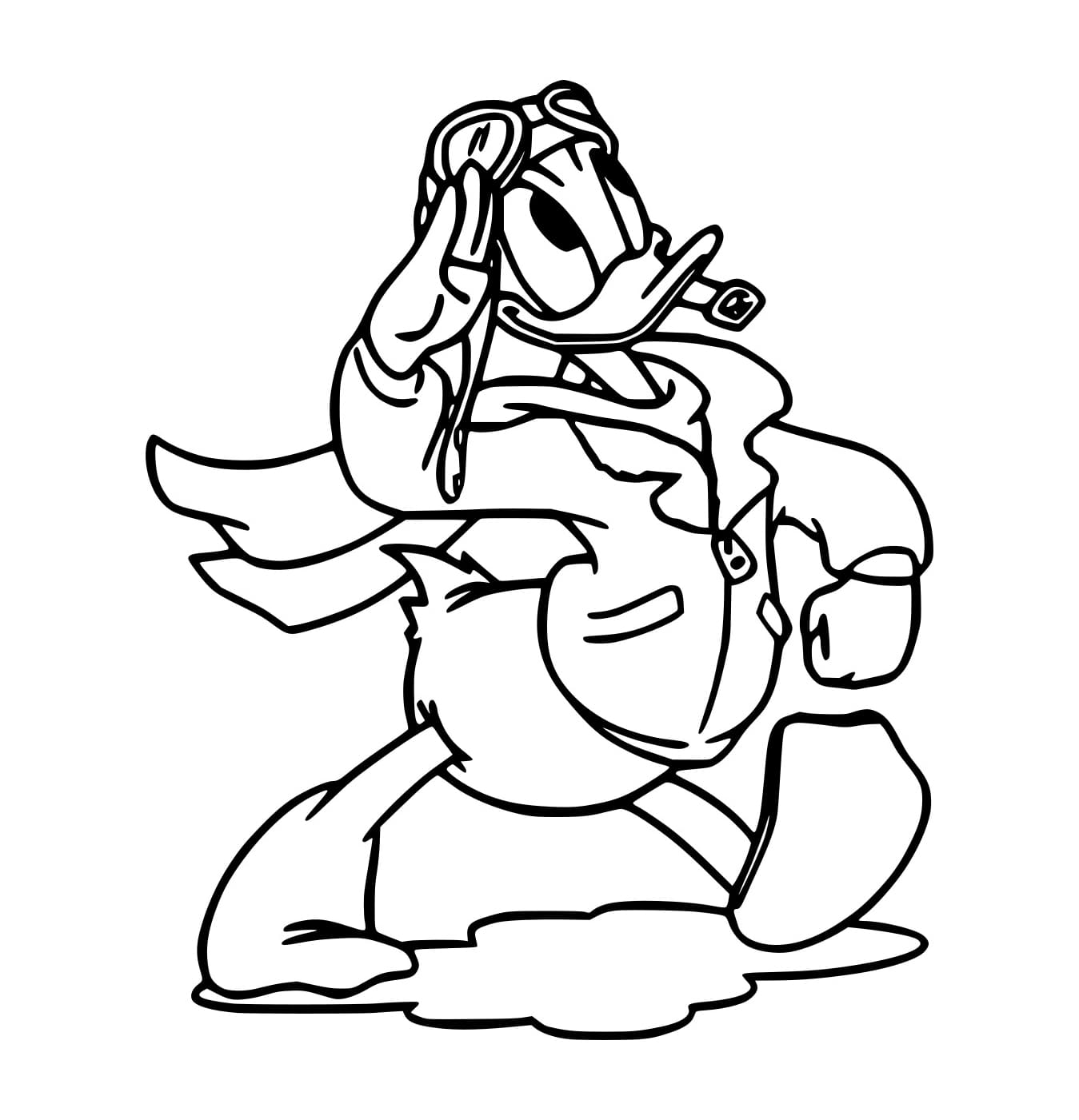 Desenho de Piloto Pato Donald para Colorir e Pintar