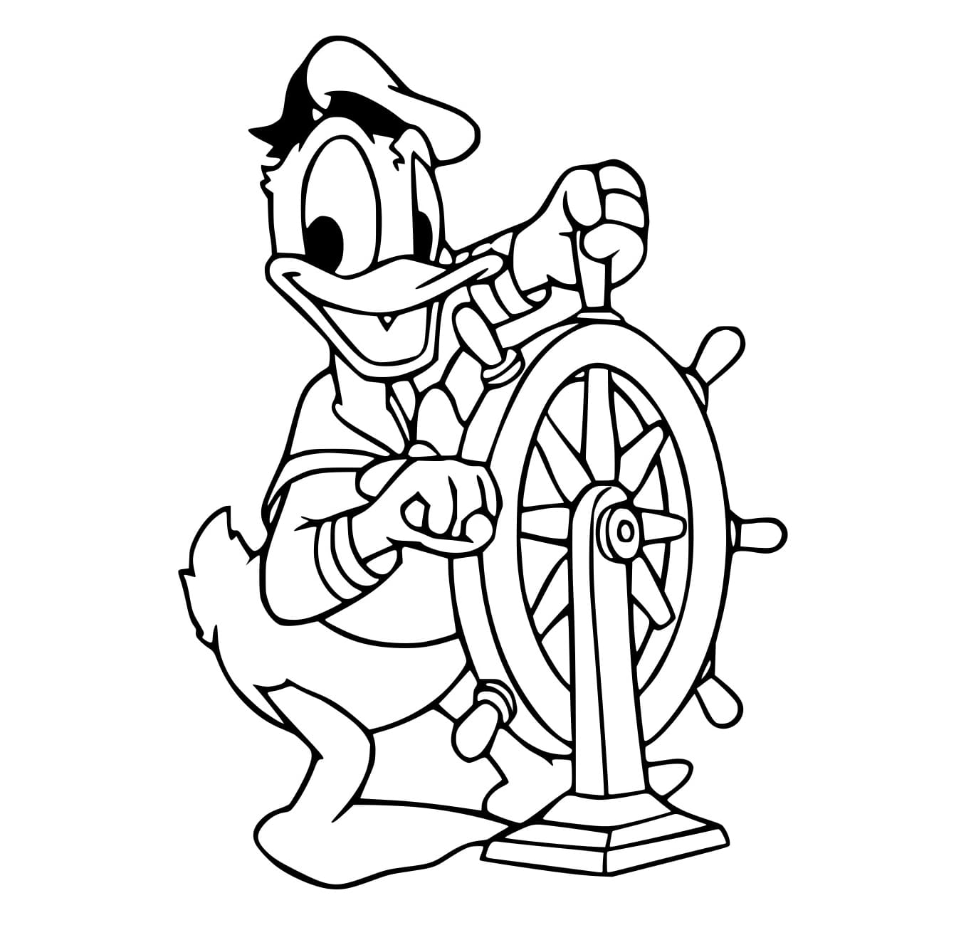 Desenho de Capitão Pato Donald para Colorir e Pintar