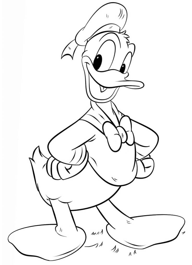 Desenho Imprimivel do Pato Donald para Colorir e Pintar