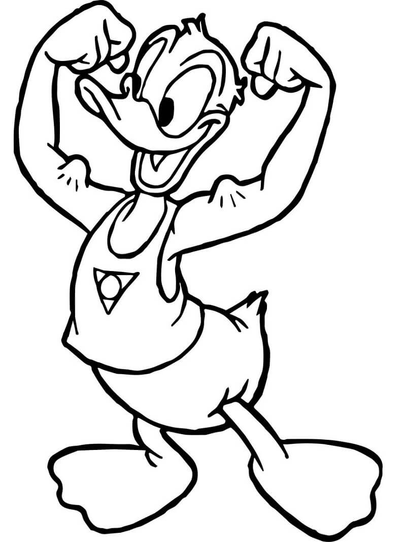 Desenho Pato Donald Forte para Colorir e Pintar