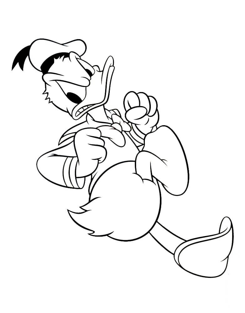 Desenho Pato Donald Zangado para Colorir e Pintar