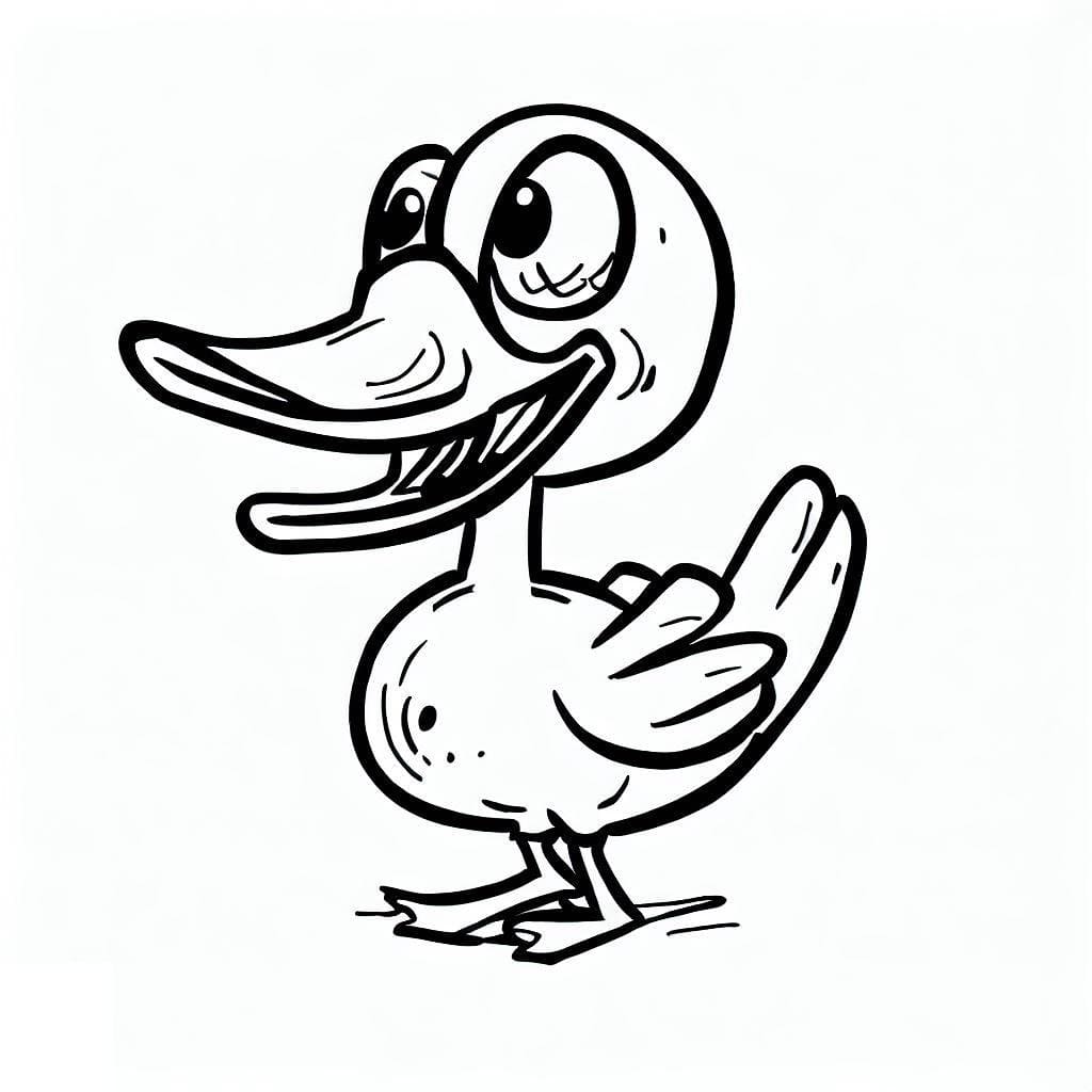 Desenho de Pato Hilario para Colorir e Pintar