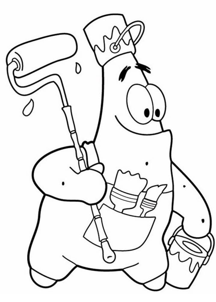 Desenho de Patrick Estrela Baixar Grátis para Colorir e Pintar