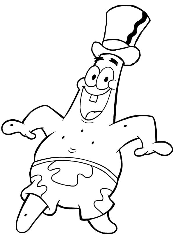 Desenho de Patrick Estrela Infantil para Colorir e Pintar