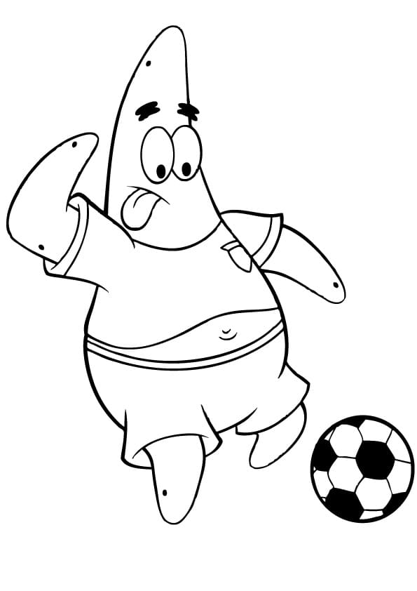 Desenho de Patrick Estrela Kawaii para Colorir e Pintar