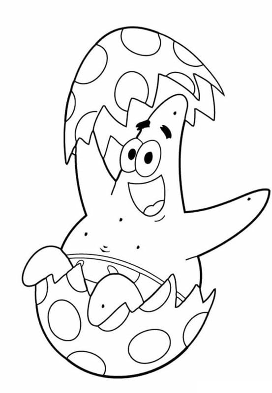 Desenho de Patrick Estrela Simples para Colorir e Pintar