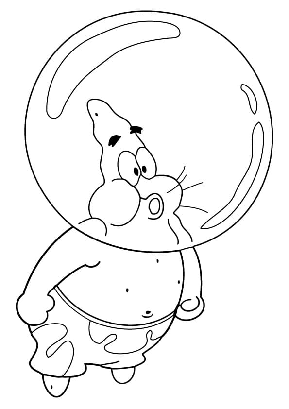 Desenho Patrick Estrela Engraçado para Colorir e Pintar