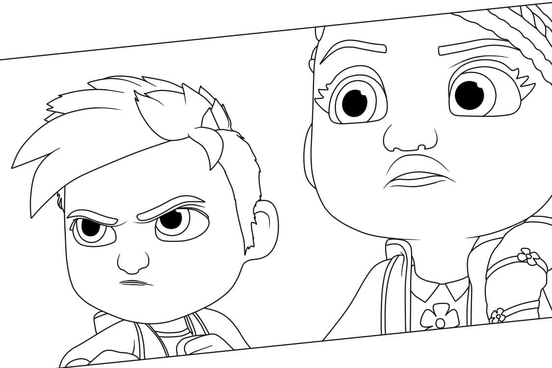 Desenho de Imagem de Patrulheiros em Ação para Colorir e Pintar