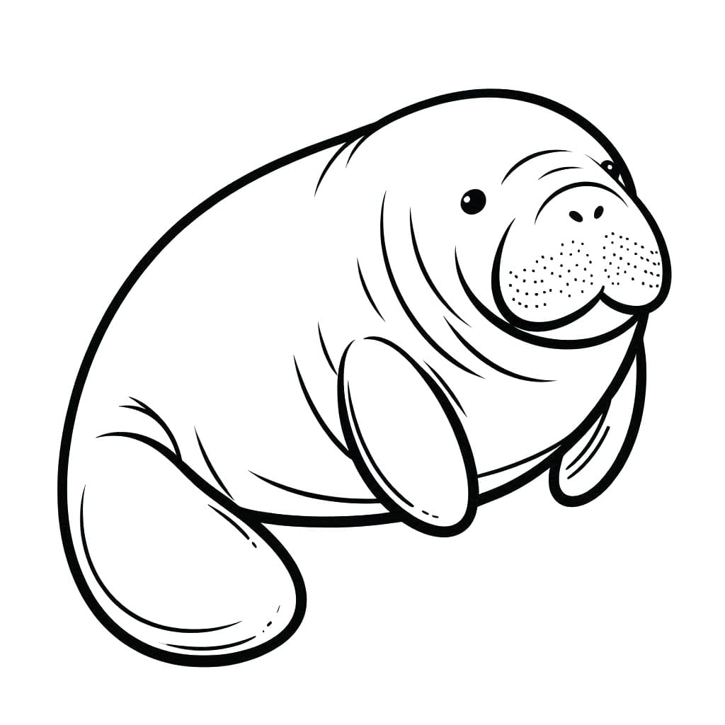 Desenho de Peixe Boi para Crianças de 6 Anos para Colorir e Pintar