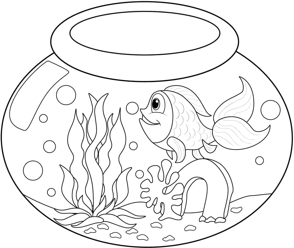 Desenho de Peixinho Dourado para Crianças para Colorir e Pintar