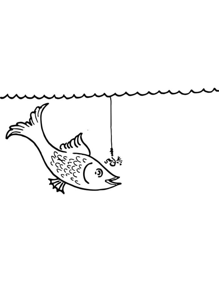 Desenho de Imprimivel Peixe para Colorir e Pintar