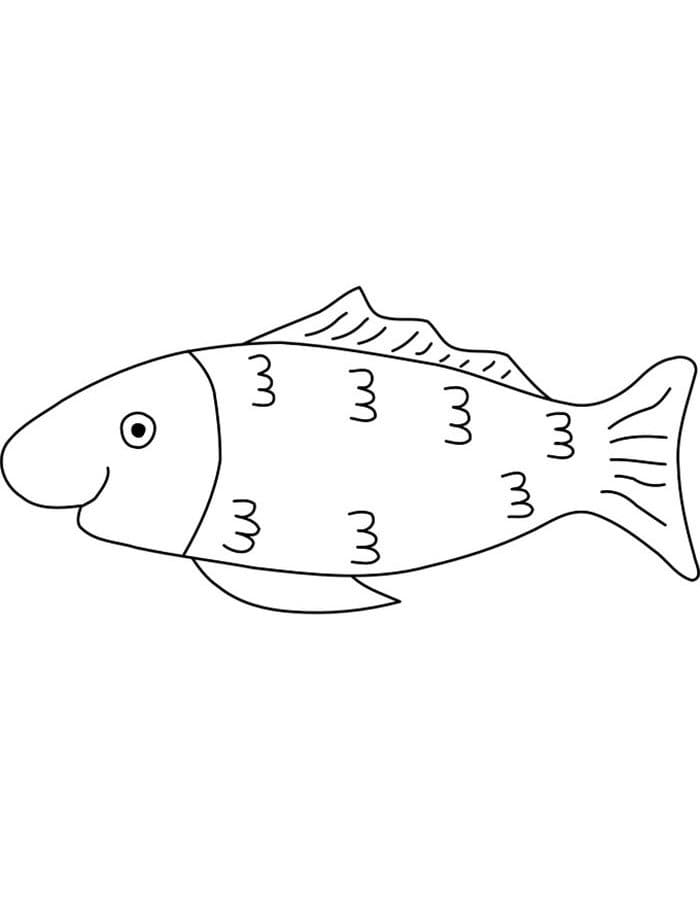 Desenho de Peixe Feliz para Colorir e Pintar