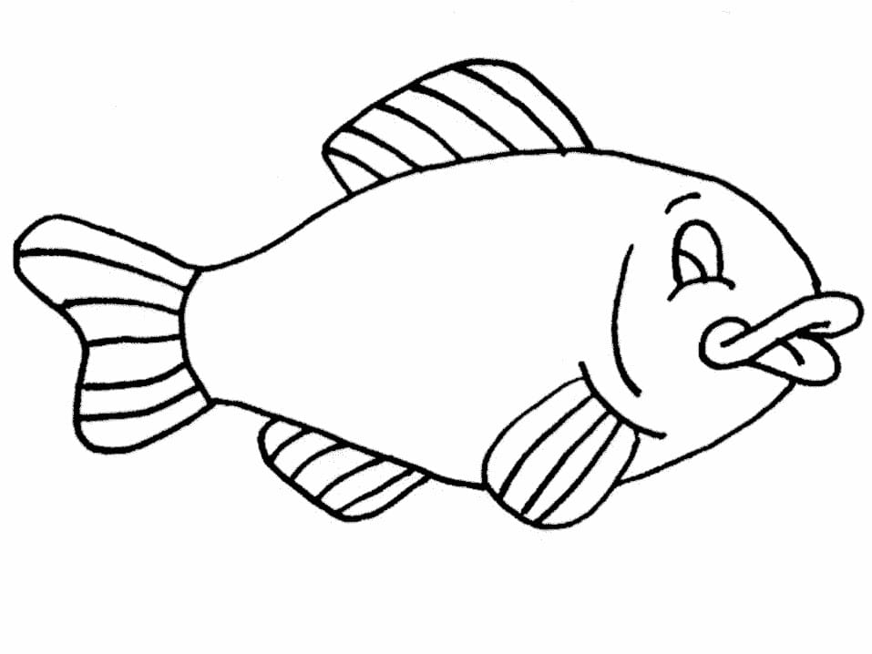 Desenho de Peixe Grátis para Colorir e Pintar