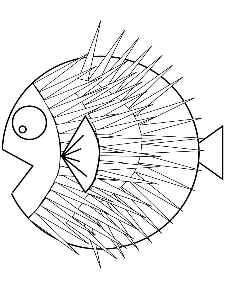 Desenho de Peixe Imprimivel para Colorir e Pintar