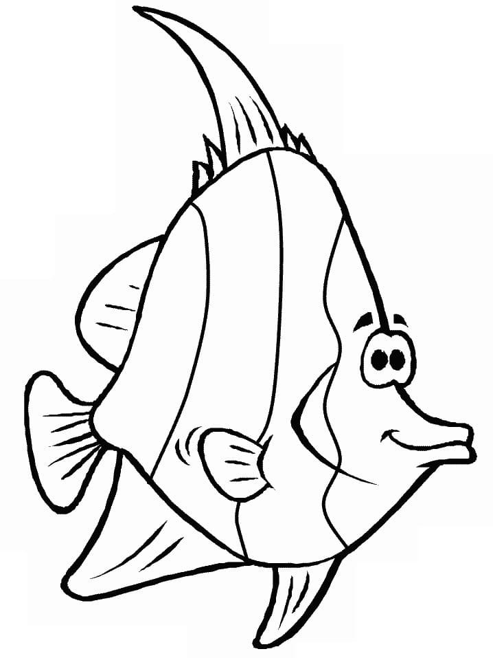 Desenho de Peixe Muito Fofo para Colorir e Pintar