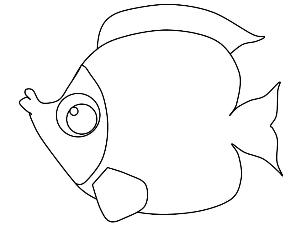 Desenho de Peixe para Crianças para Colorir e Pintar