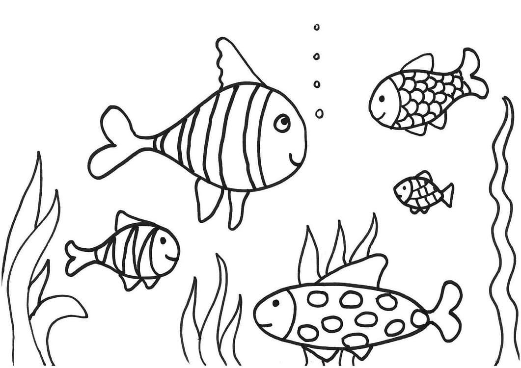Desenho de Peixes Oceânicos para Colorir e Pintar