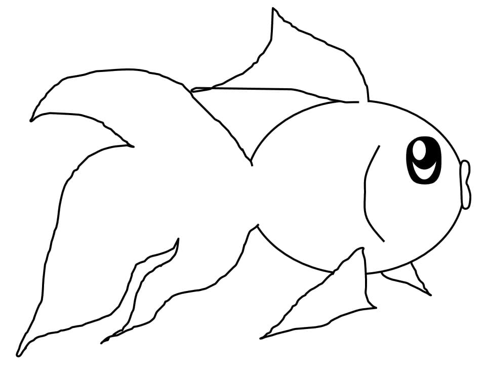 Desenho de um Peixe Fofo para Colorir e Pintar