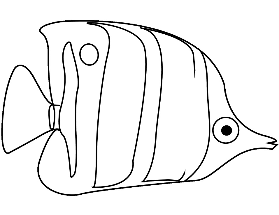 Desenho de Peixe Acara para Colorir e Pintar