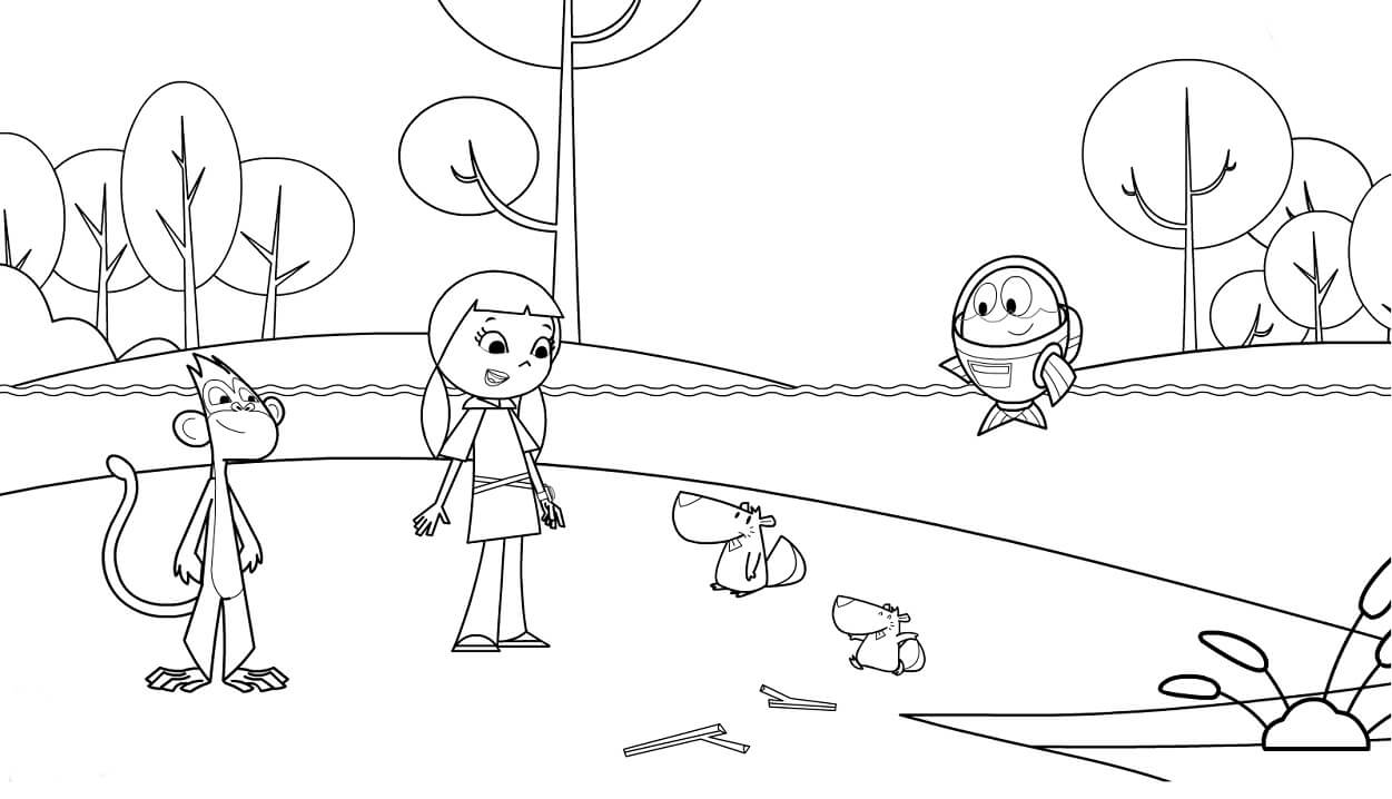 Desenho Personagens de Peixonauta para Colorir e Pintar