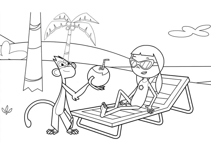 Desenho Zico e Marina para Colorir e Pintar