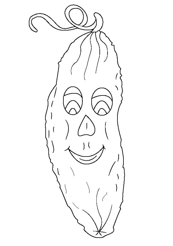 Desenho de Pepino com Legumes para Colorir e Pintar