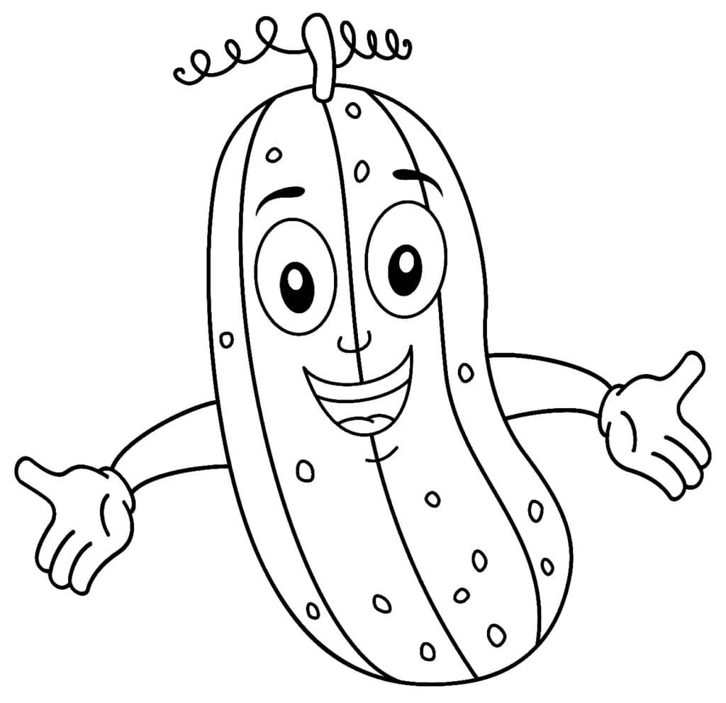 Desenho de Pepino Inteiro para Colorir e Pintar