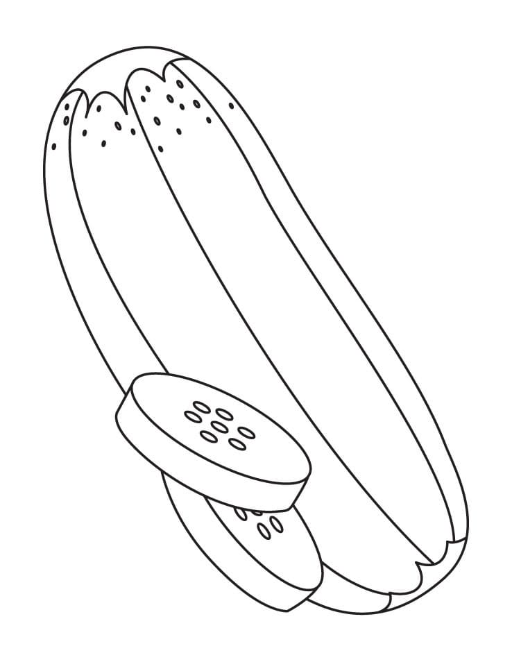 Desenho de Pepino na Horta para Colorir e Pintar