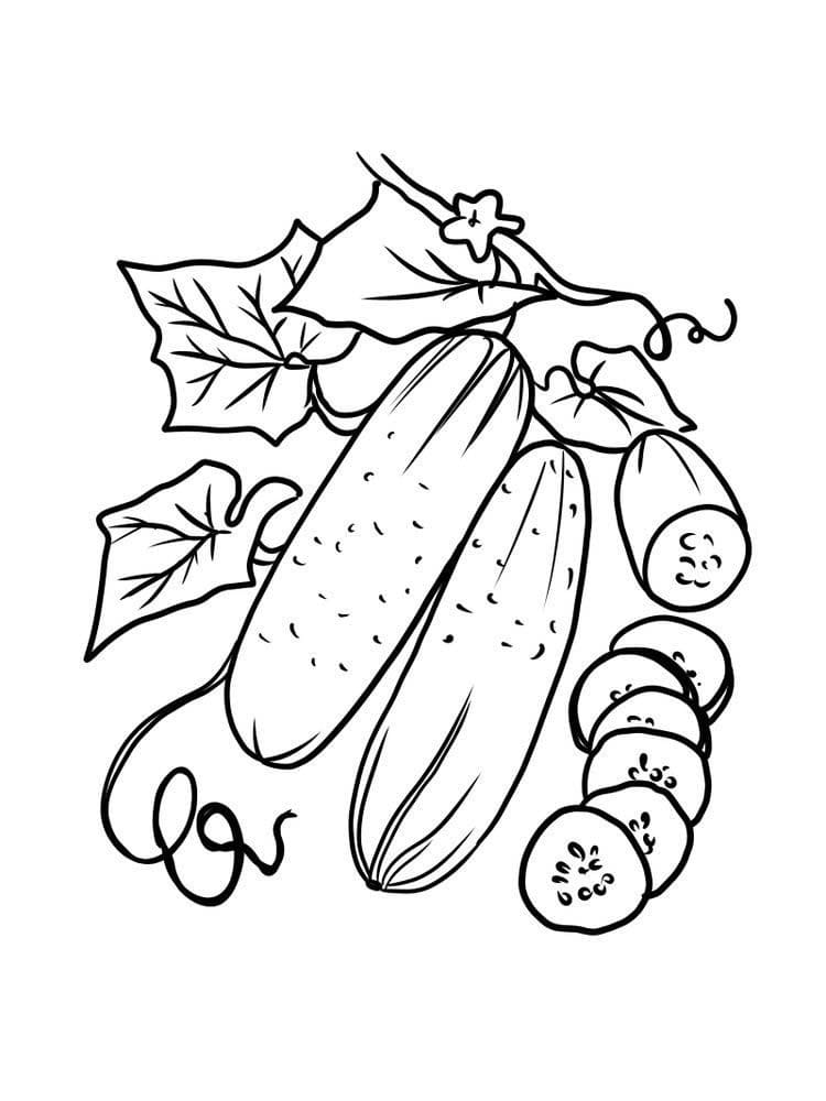 Desenho de Pepino para Colorir com Giz de Cera e Pintar