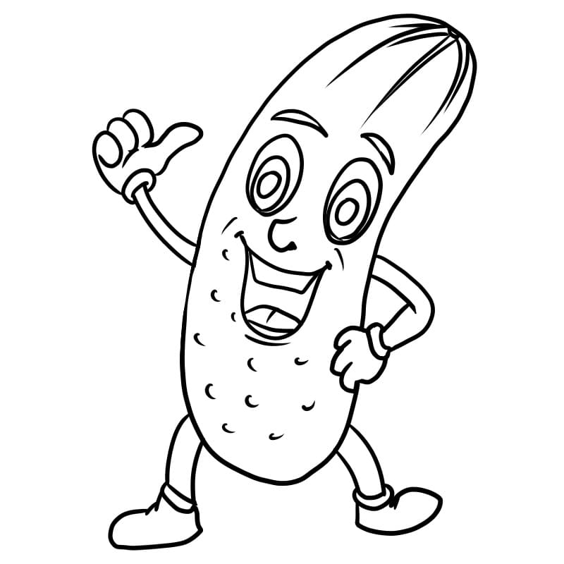 Desenho de Pepino para Colorir Fácil Pdf e Pintar