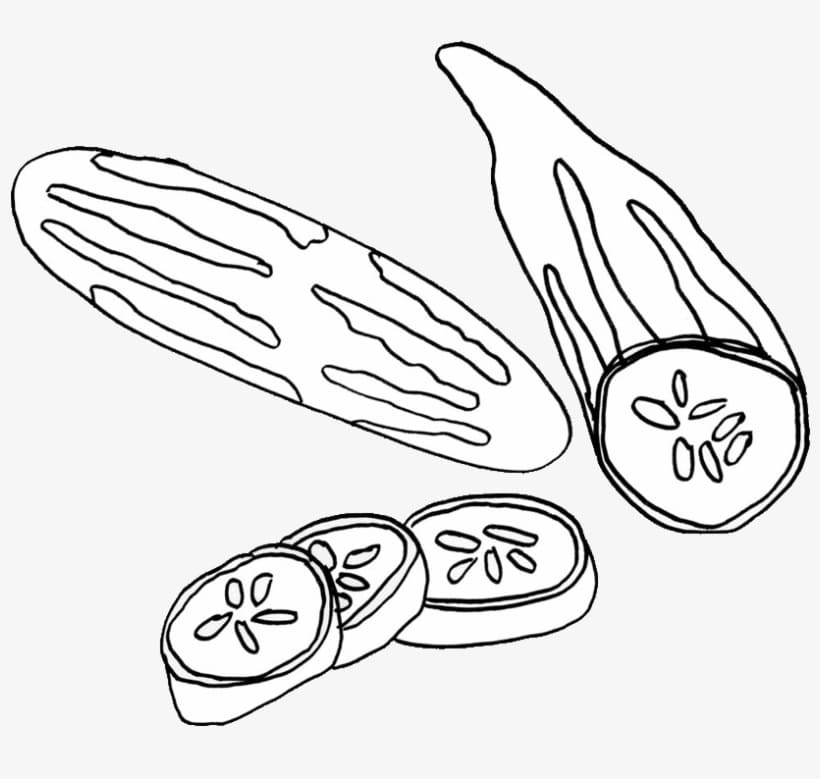 Desenho de Pepino para Colorir Figurá Imprimivel e Pintar