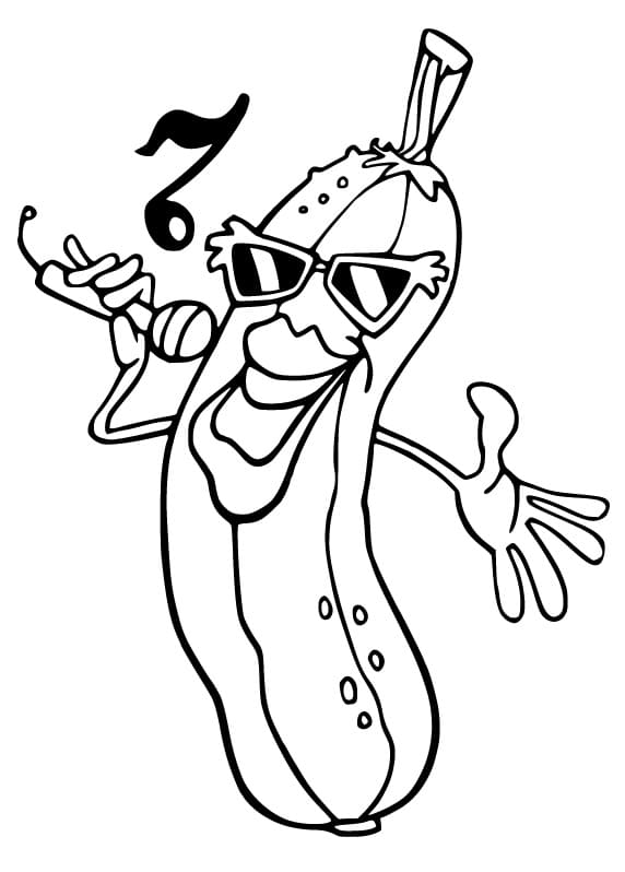 Desenho de Pepino Verde para Colorir e Pintar