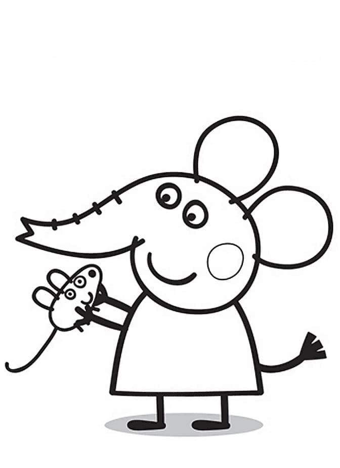 Desenho de Emily Elefante de Peppa Pig para Colorir e Pintar