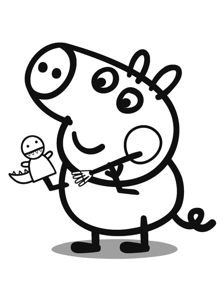 Desenho de George Pig de Peppa Pig para Colorir e Pintar