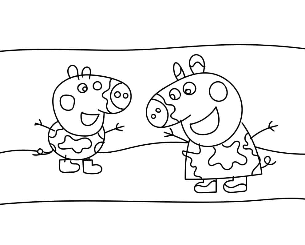 Desenho de George Pig e Peppa Pig para Colorir e Pintar