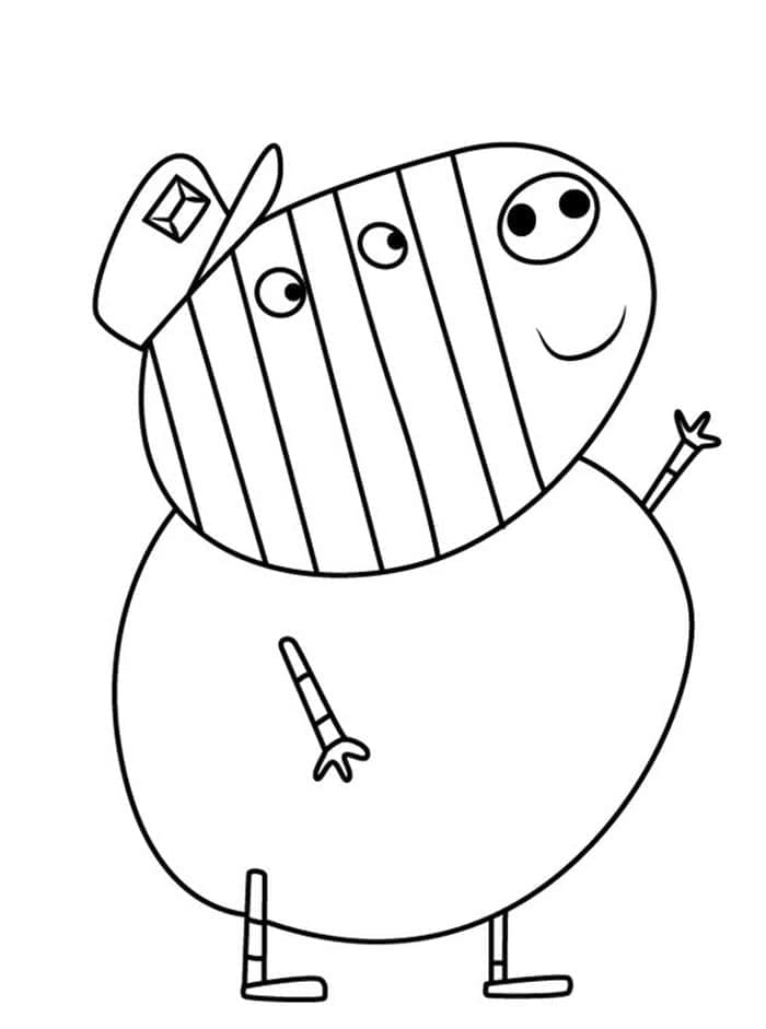 Desenho de Senhor Zebra de Peppa Pig para Colorir e Pintar