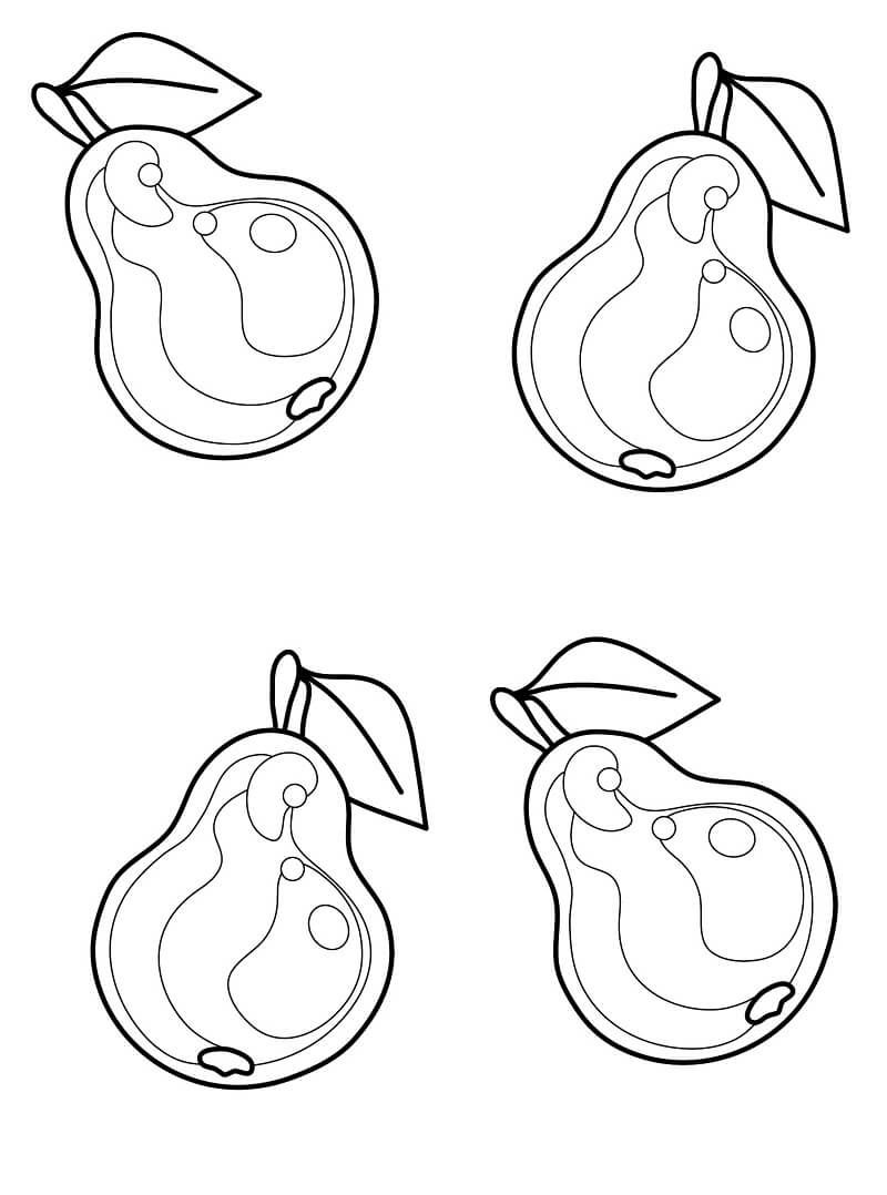 Desenho Pera Fruta para Colorir e Baixar e Pintar