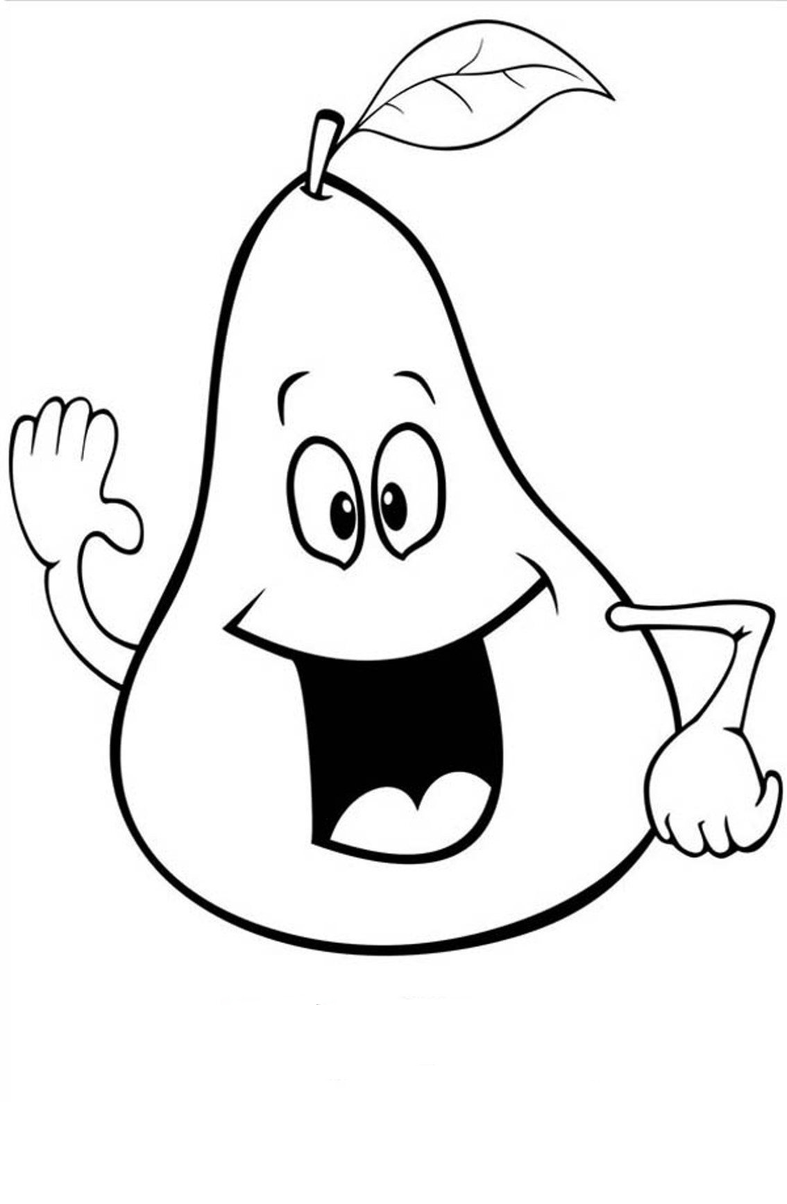 Desenho Pera Fruta para Colorir Pdf e Pintar