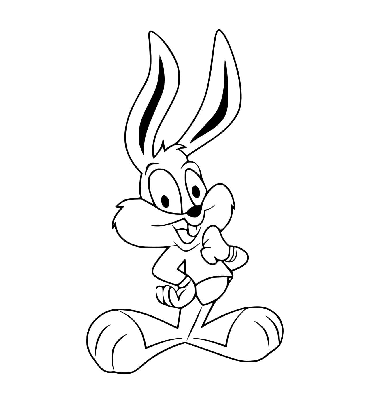 Desenho de Pernalonga Jovem para Colorir e Pintar