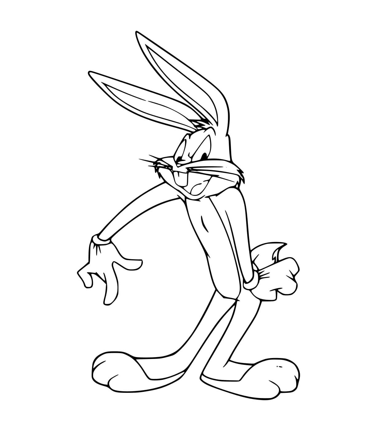 Desenho de Pernalonga Rindo para Colorir e Pintar